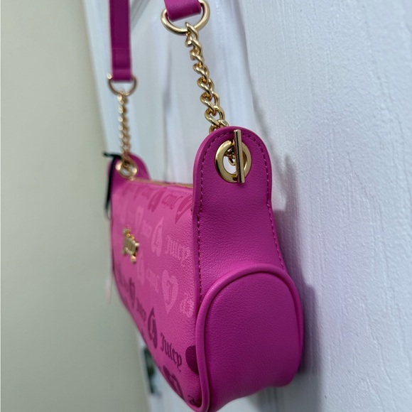 NWT Juicy Couture “Girls Just Wanna Have Fun” Pink Shoulder Bag - Picture 3 of 6